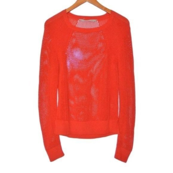Athleta Red Mesh Pullover Sweater M - Picture 3 of 8